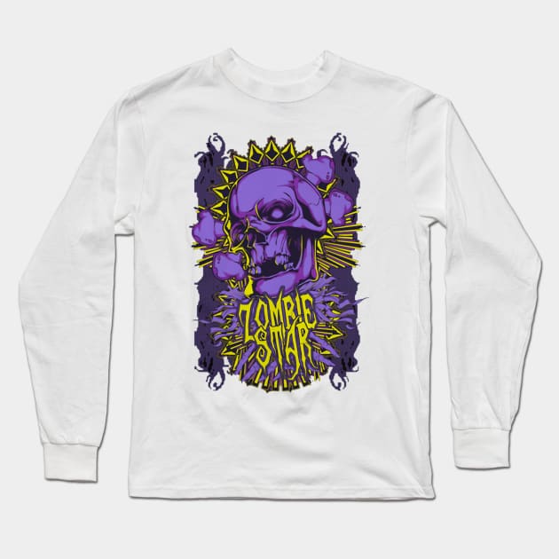 The Skull is Zombie Star Long Sleeve T-Shirt by asokabudaya